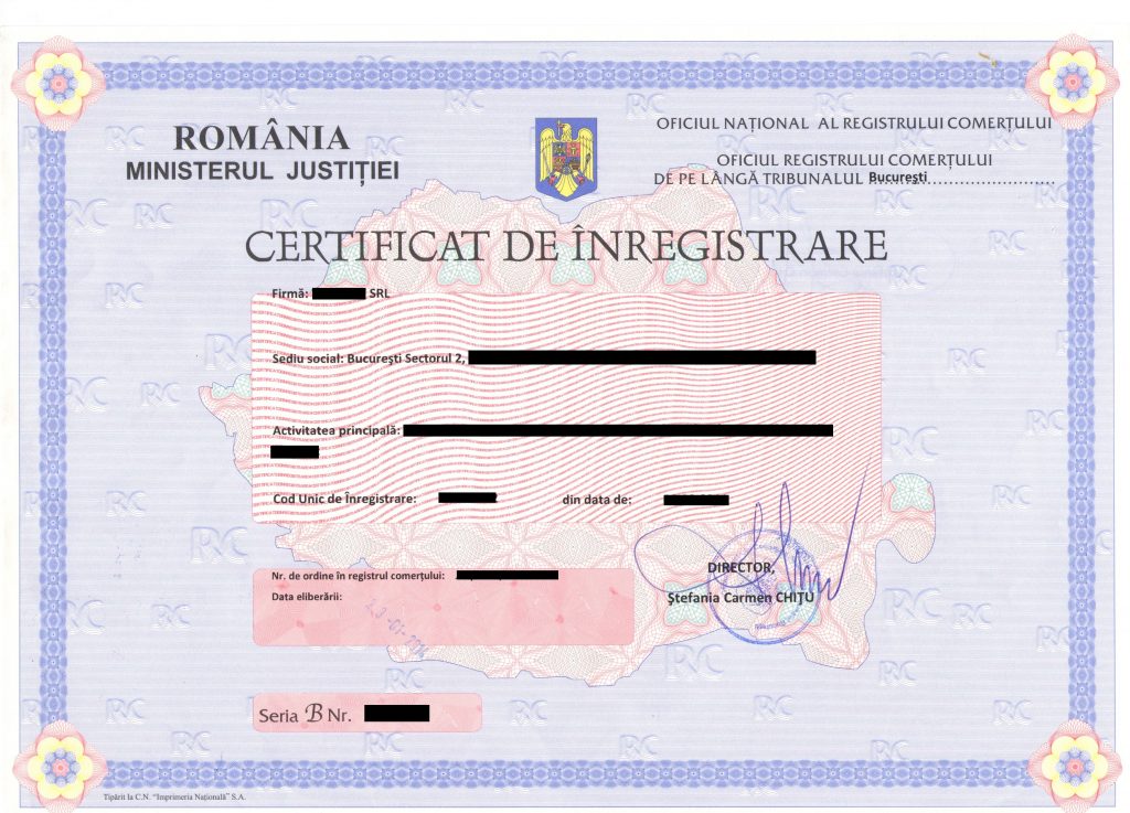 certificat inregistrare fiscala